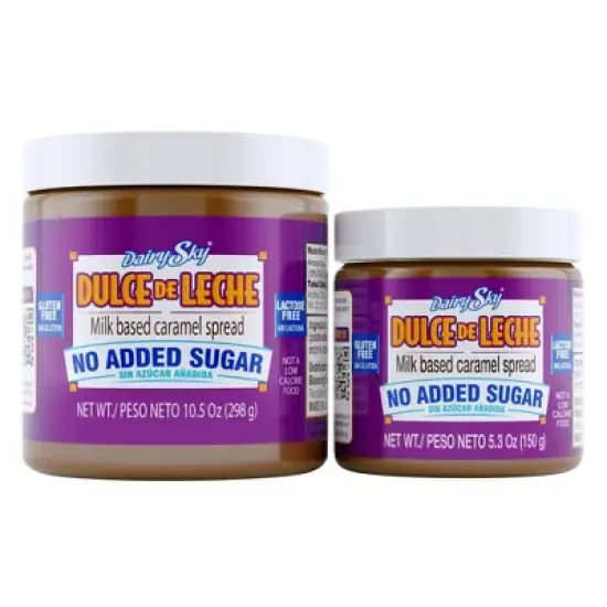 DairySky Dulce de Leche - No Added Sugar | Milk Caramel Spread | 10.5 oz (298g) | 2 Pack image {6}