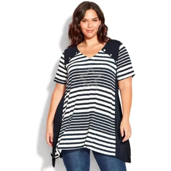 Women's Plus Size Karina Tunic  - Navy | AVENUE image {4}