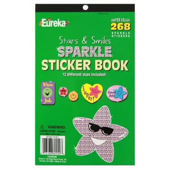 Eureka Stars & Smiles SPARKLE Sticker Book 268 ct. (EU-609400) image {1}