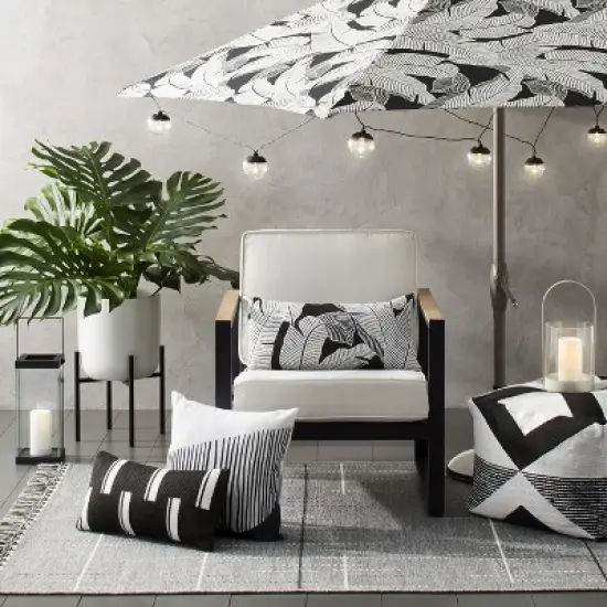 5' x 7' Linden Stripe Outdoor Rug Gray - Project 62&trade; image {4}