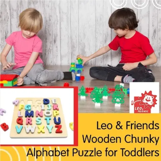 Leo & Friends Wooden Chunky Alphabet Puzzle for Toddlers image {1}