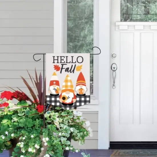 Big Dot of Happiness Fall Gnomes - Outdoor Home Decorations - Double-Sided Autumn Harvest Party Garden Flag - 12 x 15.25 inches image {5}
