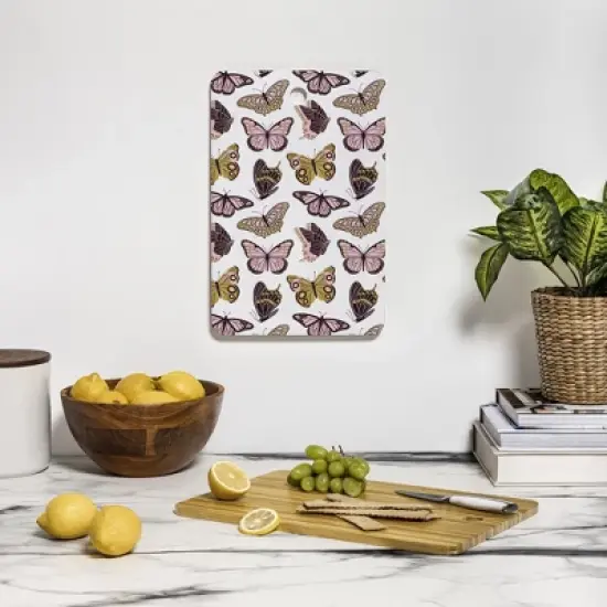 Jessica Molina Texas Butterflies Blush and Gold Cutting Board Rectangle - Deny Designs image {2}