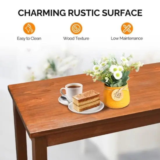 Karl Home Patio Fir Wood Brown Bar Table image {6}