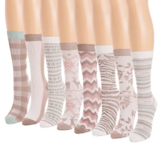 MUK LUKS Women's 8 Pair Pack Microfiber Boot Socks image {3}