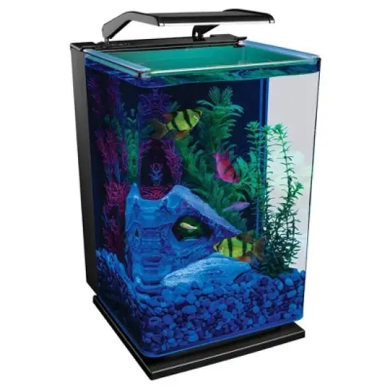 GloFish Hinged Cycle Light And Hidden Filtration Aquarium 5gal image {4}