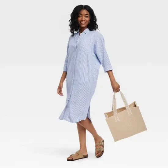 Women's 3/4 Sleeve Midi Shirtdress - Universal Thread&trade; image {2}