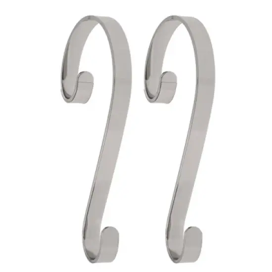 Haute Decor 2pk Stocking Scrolls Stocking Holders Silver image {1}