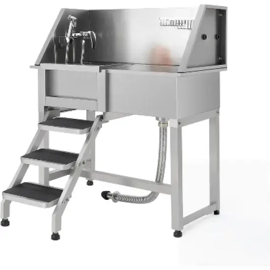 Professional Stainless Steel Pet Dog Bathing Station With Stairs image {7}