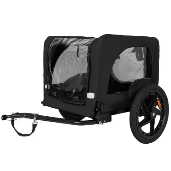 Racxily Outdoor Heavy Duty Collapsible Pet Bike Trailer with Wheels & Universal Hitch Foldable Dog/Cargo Carrier Cart for Bicycles image {9}