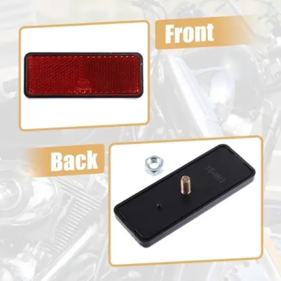 Unique Bargains M6x1.0 Plastic Rectangular Screw Mount Reflective Warning Reflector Red image {5}