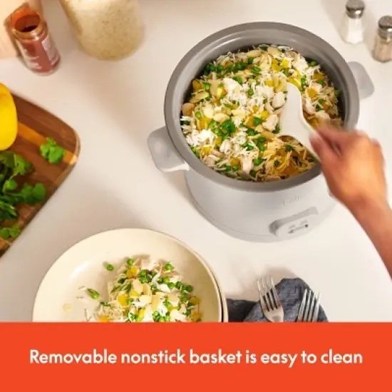 bella 16 Cup Rice Cooker with Steamer Oatmilk: Nonstick Coating, Automatic Keep Warm, Tempered Glass Lid, 2 Settings image {7}