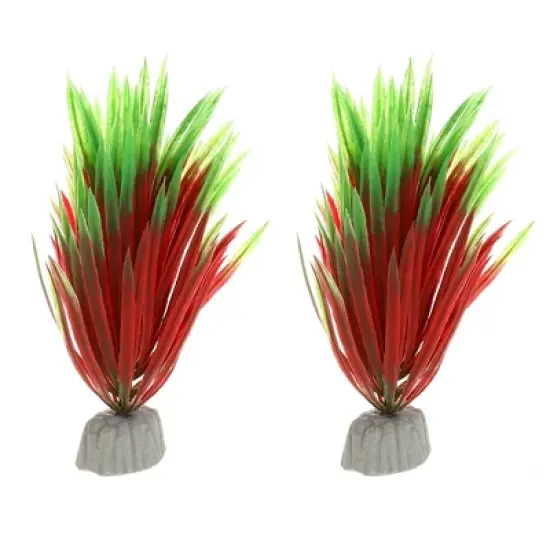 Unique Bargains Aquarium Plastic Plants for Fish Tank Landscape Decoration 5.12" 2 Pcs image {7}