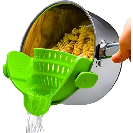 Collapsible Silicone Pasta Strainer and Kitchen Gadget for Cooking image {6}