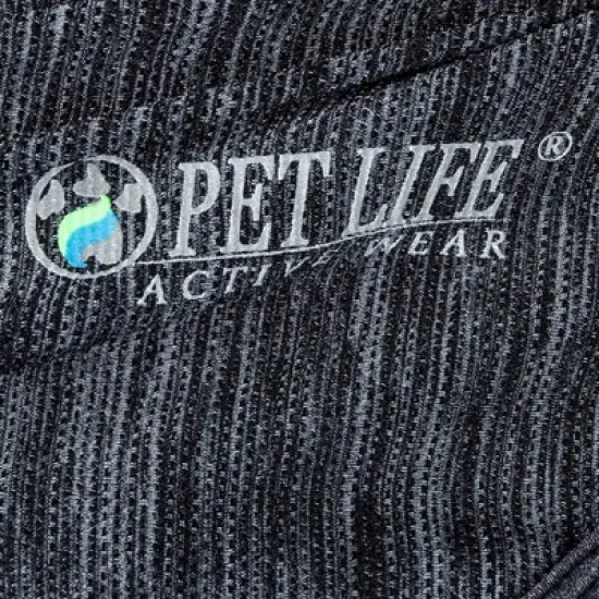 Pet Life Active Aero-Pawlse Heathered Quick-Dry and 4-Way Stretch Dog and Cat Tank Top T-Shirt - Black image {6}