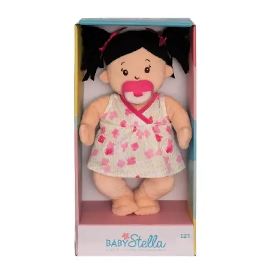 Manhattan Toy Baby Stella Black Hair Soft First Baby Doll, 15-Inch image {7}