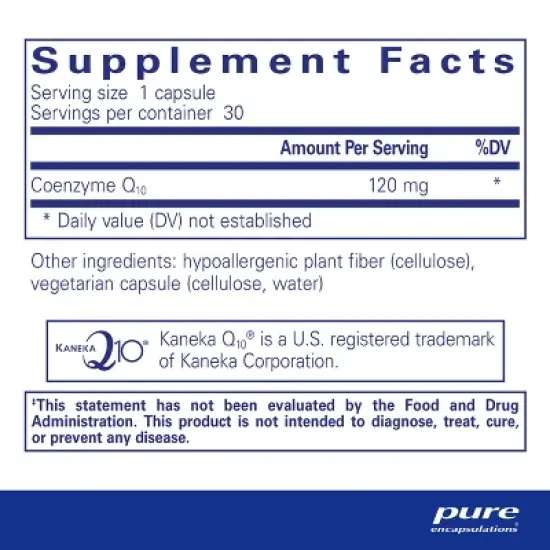 Pure Encapsulations CoQ10 120 mg - Energy, Antioxidants, Brain and Cellular Health, Cognition, and Cardiovascular Support image {1}