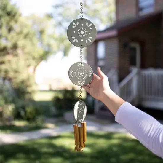 Gray Terracotta & Metal Wall Hanging - Foreside Home & Garden image {5}