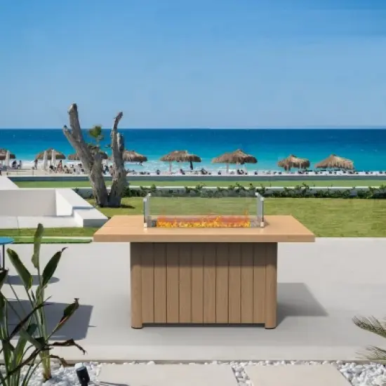 Moda Furnishings 24.6'' H x 51.97'' W Aluminum Propane Outdoor Fire Pit Table image {10}