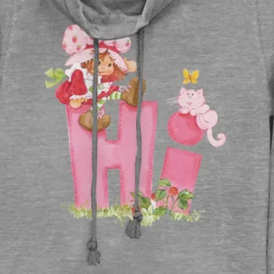 Junior's Strawberry Shortcake Hi Friends Cowl Neck Sweatshirt image {1}