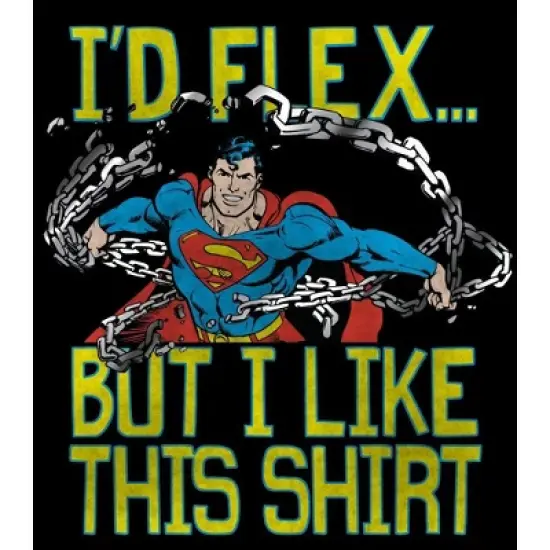 Superman I'd Flex But I Like This Shirt Black T-shirt Toddler Boy to Youth Boy image {1}