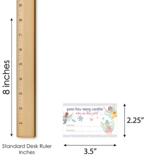 Big Dot of Happiness Let&rsquo;s Be Fairies - How Many Candies Fairy Garden Birthday Party Game - 1 Stand and 40 Cards - Candy Guessing Game image {6}