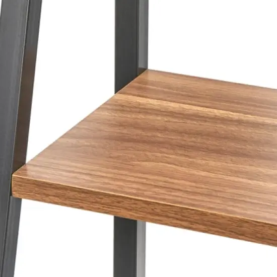 3pc Denton Ladder Desk and Shelf Walnut/Black - Buylateral image {6}