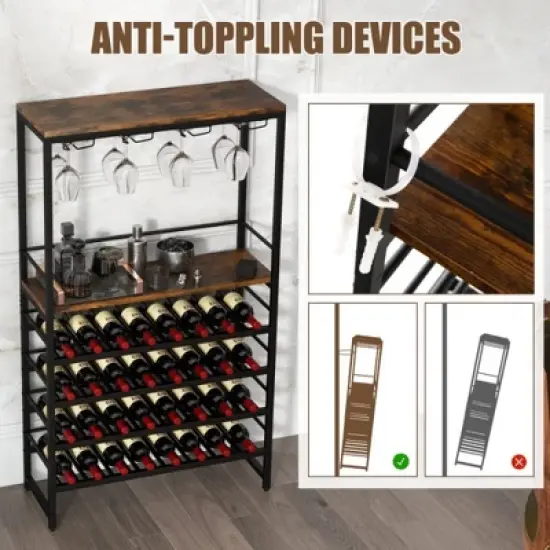 MOEPISY Freestanding Wine Rack with 4 Tier Wine Storage image {7}