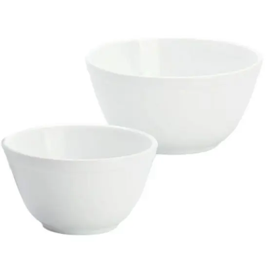 Mosser Glass Handmade Kitchen Mixing Bowls White Set of 3 Sizes image {2}