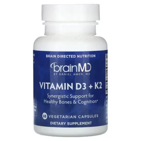 BrainMD Vitamin D3 + K2, 60 Vegetarian Capsules image {4}