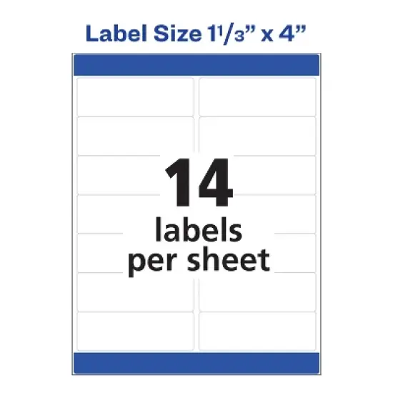 Avery Easy Peel Address Labels, 1-1/3" x 4", (2 Pack of 18262) image {3}
