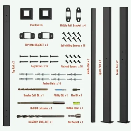 Racxily Hand Rails for Outdoor Steps,  Handrail 2 Pack image {3}