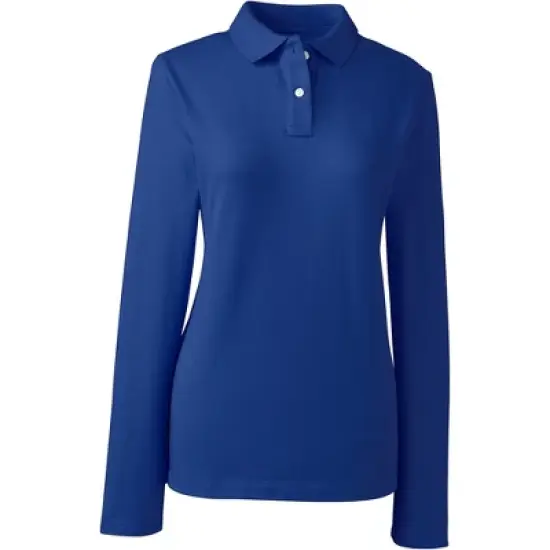 Lands' End School Uniform Women's Long Sleeve Feminine Fit Mesh Polo Shirt image {3}