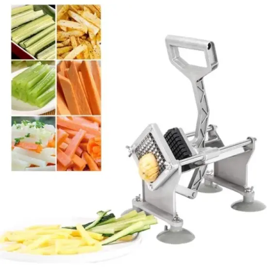 ROVSUN Commercial Vegetable Chopper French Fry Cutter Potato Slicer with 1/2'', 3/8'', 1/4'', 8-Wedge Blades and Pusher Blocks for Home Kitchen image {4}