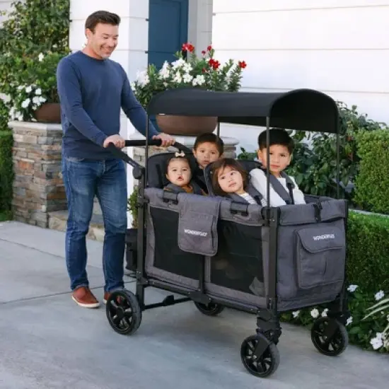 WONDERFOLD W4 Elite Pro Wagon Stroller - Charcoal Gray image {6}
