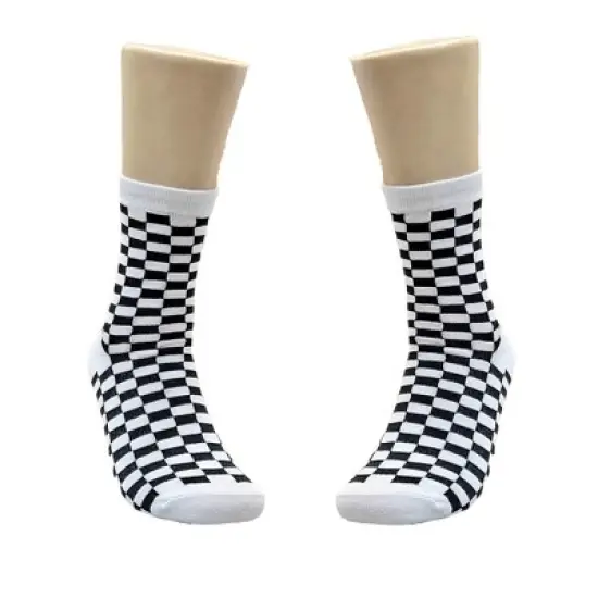 Black and White Checkered Socks (Women's Sizes, Adult Medium) from the Sock Panda image {5}