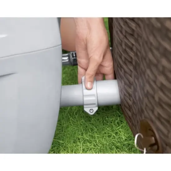 Bestway SaluSpa St Moritz 7 Person Inflatable AirJet Hot Tub Pool Spa and Intex PureSpa Attachable Cup Holder and Refreshment Tray Accessory, Tan image {3}