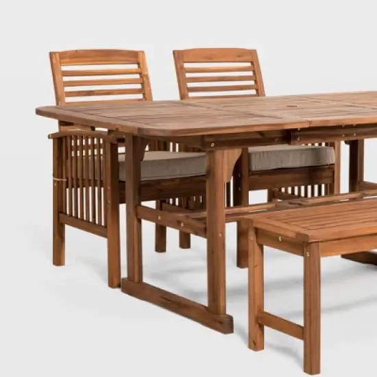 Ravenscroft 4pc Extendable Acacia Wood Outdoor Dining Set - Saracina Home image {4}