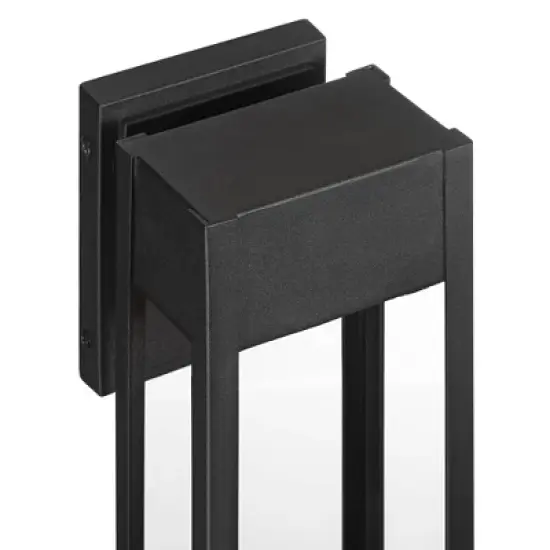 John Timberland Austin 16" High Modern Outdoor Wall Light Fixture Mount Porch House LED Bulb Weatherproof Sand Black finish Aluminum Glass Shade image {2}