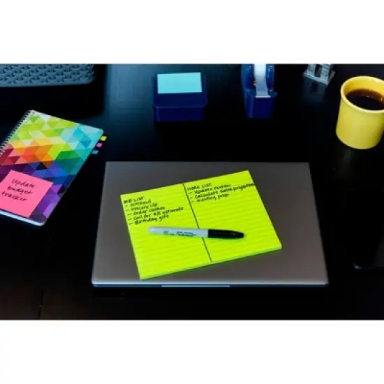 Post-it Super Sticky Large Lined Notes, 8 x 6 Inches, Energy Boost, Pack of 4 image {1}