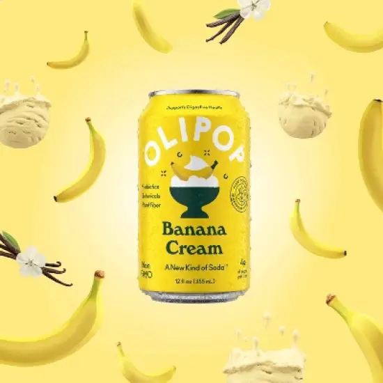 OLIPOP Banana Cream Soda - 12ct/12 fl oz Cans image {6}