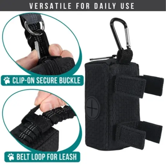 PetAmi Dog Waste Bag Holder for Leash, Waste Dispenser Puppy Walking Travel Camping, Zipper Pouch Pet Supplies Must Have image {3}