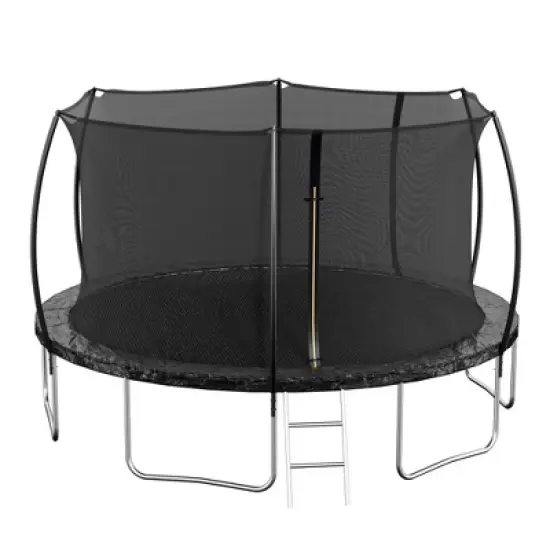QingMoon 14FT Trampoline With Fence,360-Degree Safety Net,Double-side color pad,Ladder,Curved Fence Pole Built To Last For Kids And Adults image {6}