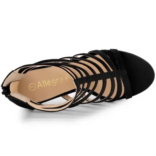 Allegra K Women's Stiletto Platform Heels Strappy Gladiator Heel Sandals image {4}