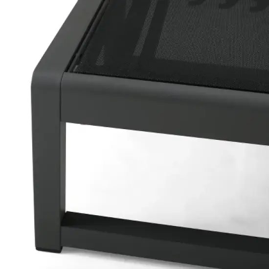 GDFStudio Camdyn Outdoor Mesh and Aluminum Armless Adjustable Chaise Lounges (Set of 2) image {6}