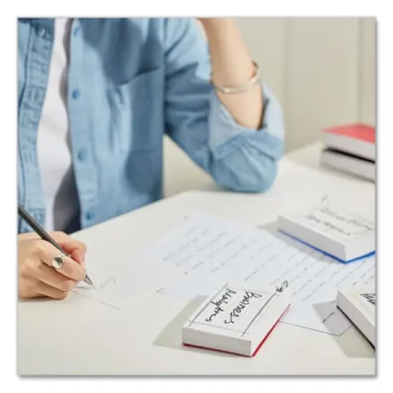 Universal Ring Index Cards, Ruled, 3 x 5, White, 100/Pack image {3}