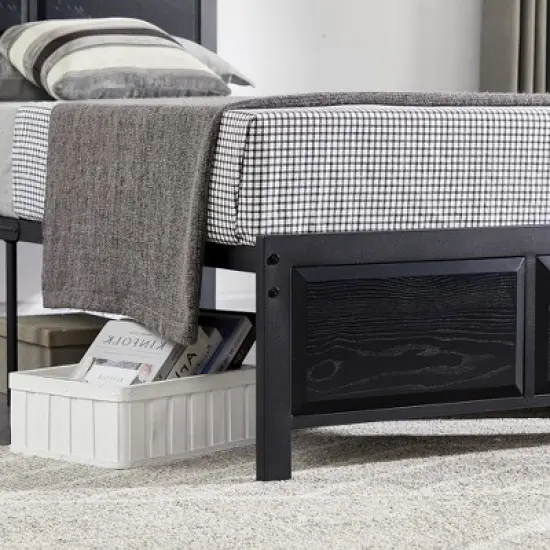 Twin/Full/Queen Size Bed Frame with Wood Headboard and Footboard, 14 Inch Platform Mattress Foundation, No Box Spring Needed Bed image {12}