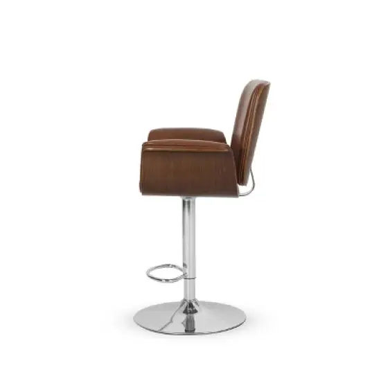 2pc Romer Mid Century Modern Bentwood Adjustable Swivel Counter Height Barstools - Christopher Knight Home image {5}