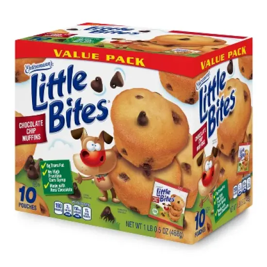 Entenmann's Little Bites Chocolate Chip Muffins - 16.5oz/10ct image {8}