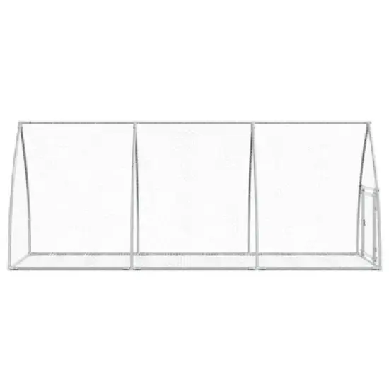 vidaXL Rabbit Hutch Bunny House Animal Enclosure Silver Galvanized Steel - 41.3" x 118.1" x 47.2" image {5}